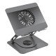 Підставка для ноутбука та MacBook XO C182 Metal Notebook Holder + Lighted Colourful Radiator Grey